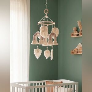 Jilpak Boho Rainbow & Macrame Feather Baby Nursery Mobile